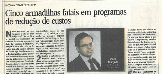 Cost cutting programmes | Paulo Morgado in Jornal de Negócios